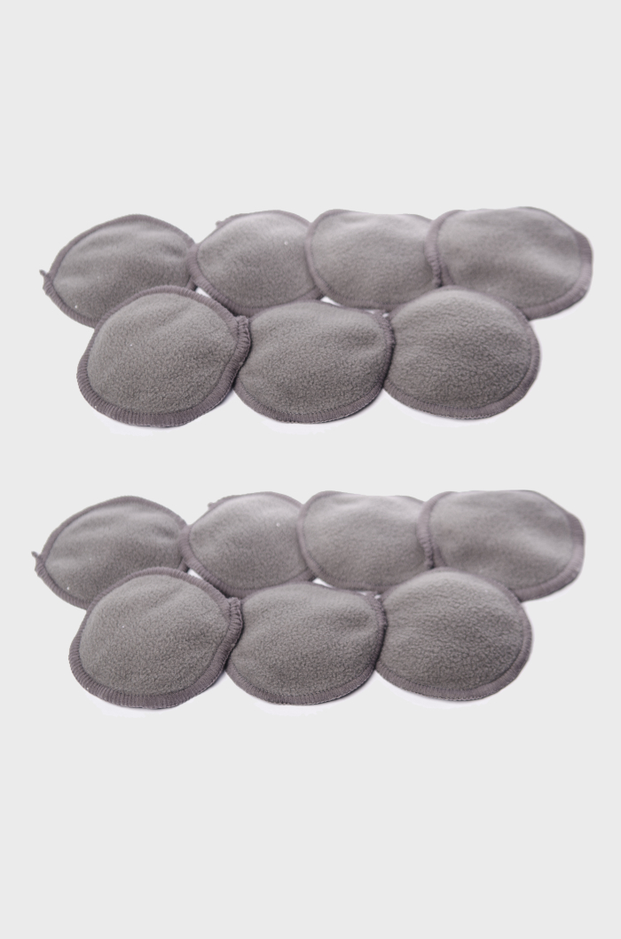 2 sets of 5 grey bamboo reusable make-up remover pads
