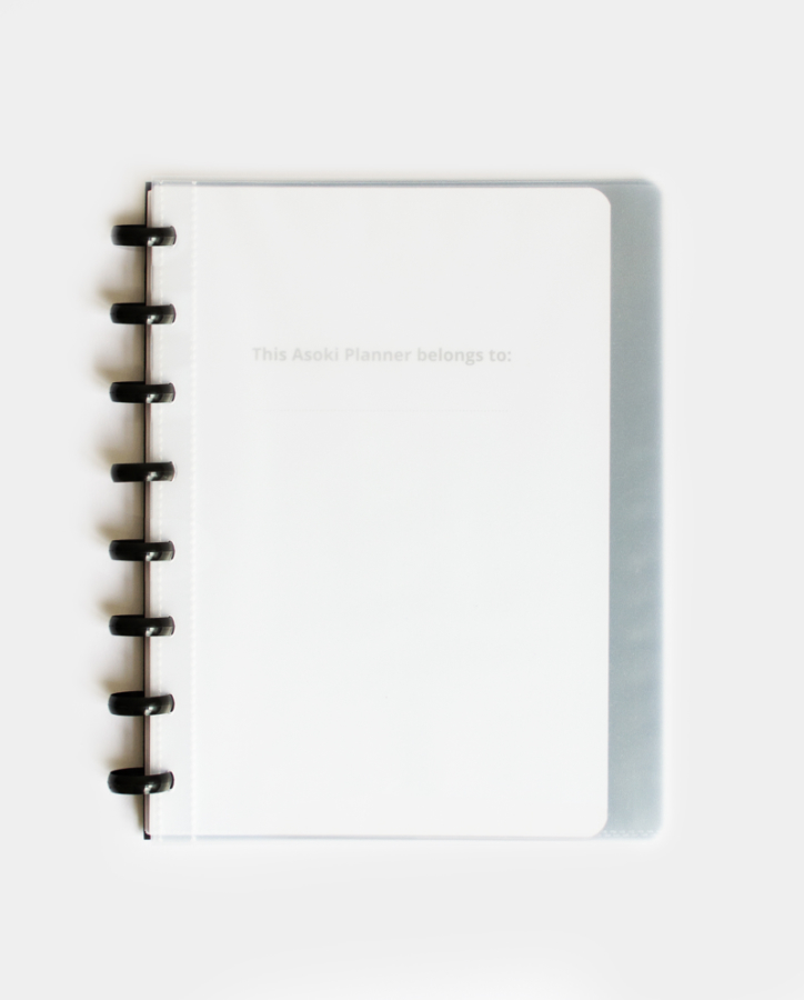 Create your own planner cover with the erasable Asoki Planner with transparent front cover and plastic insert sleeve