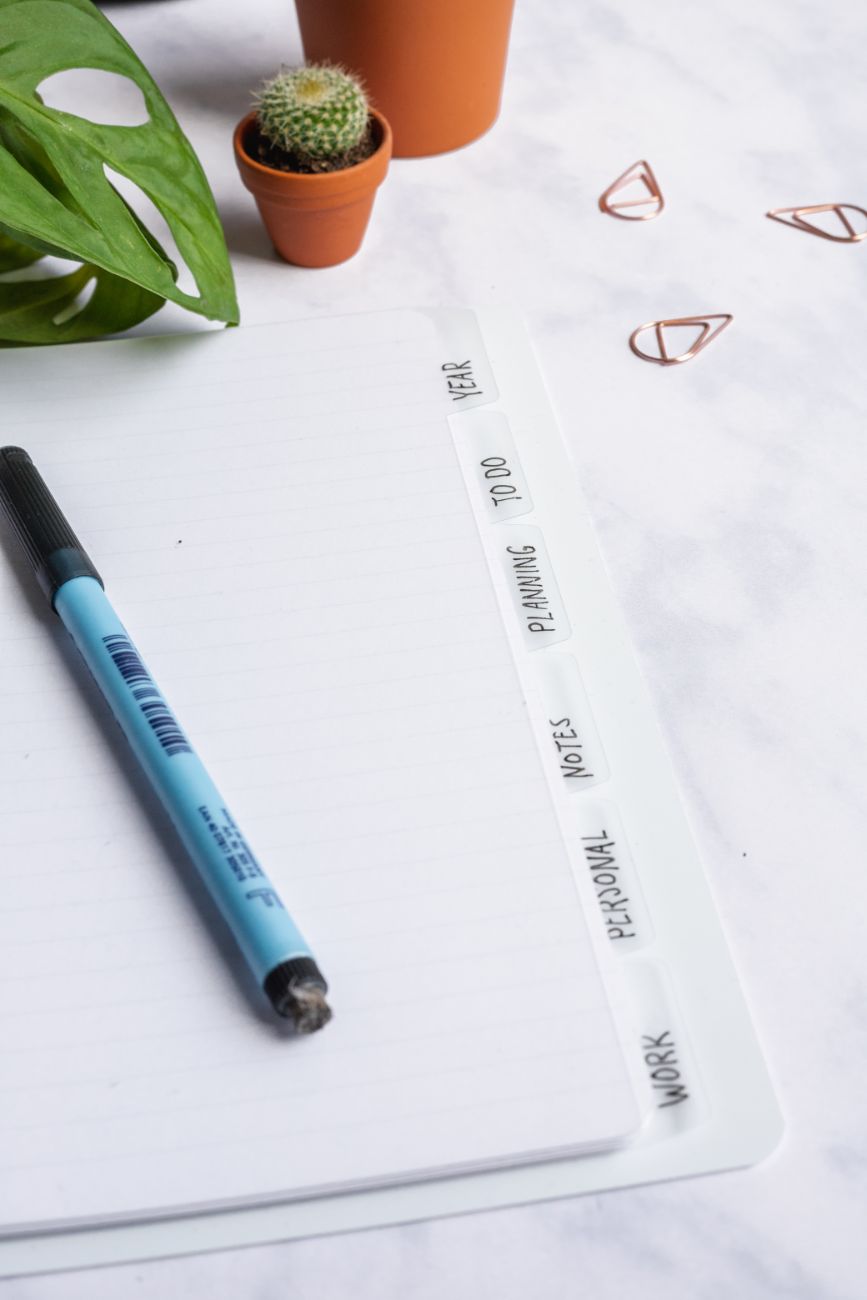 Frosted erasable divider tabs for your discbound Asoki Planner