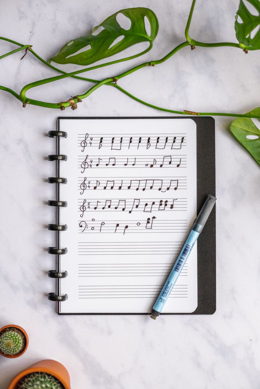 Reusable whiteboard music composing sheet pages A5 for your Asoki Planner