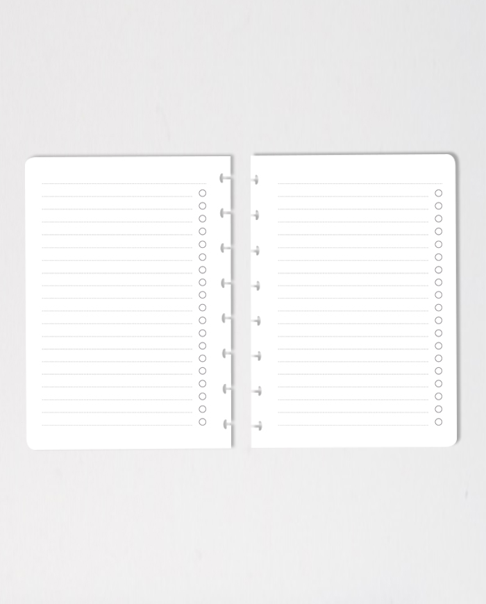 Set of two to-do list pages on grey background