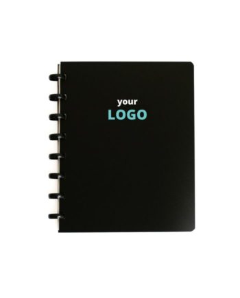 Custom erasable notebook with a black cover and your logo