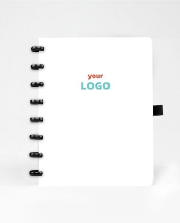 Printable custom notebook with white cover and your logo