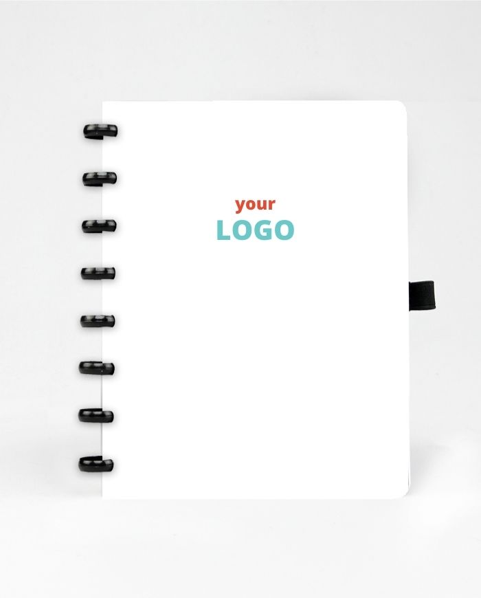 Printable custom notebook with white cover and your logo